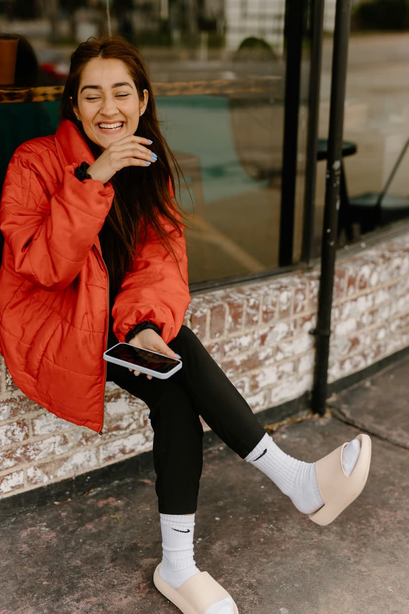 Traveler using phone