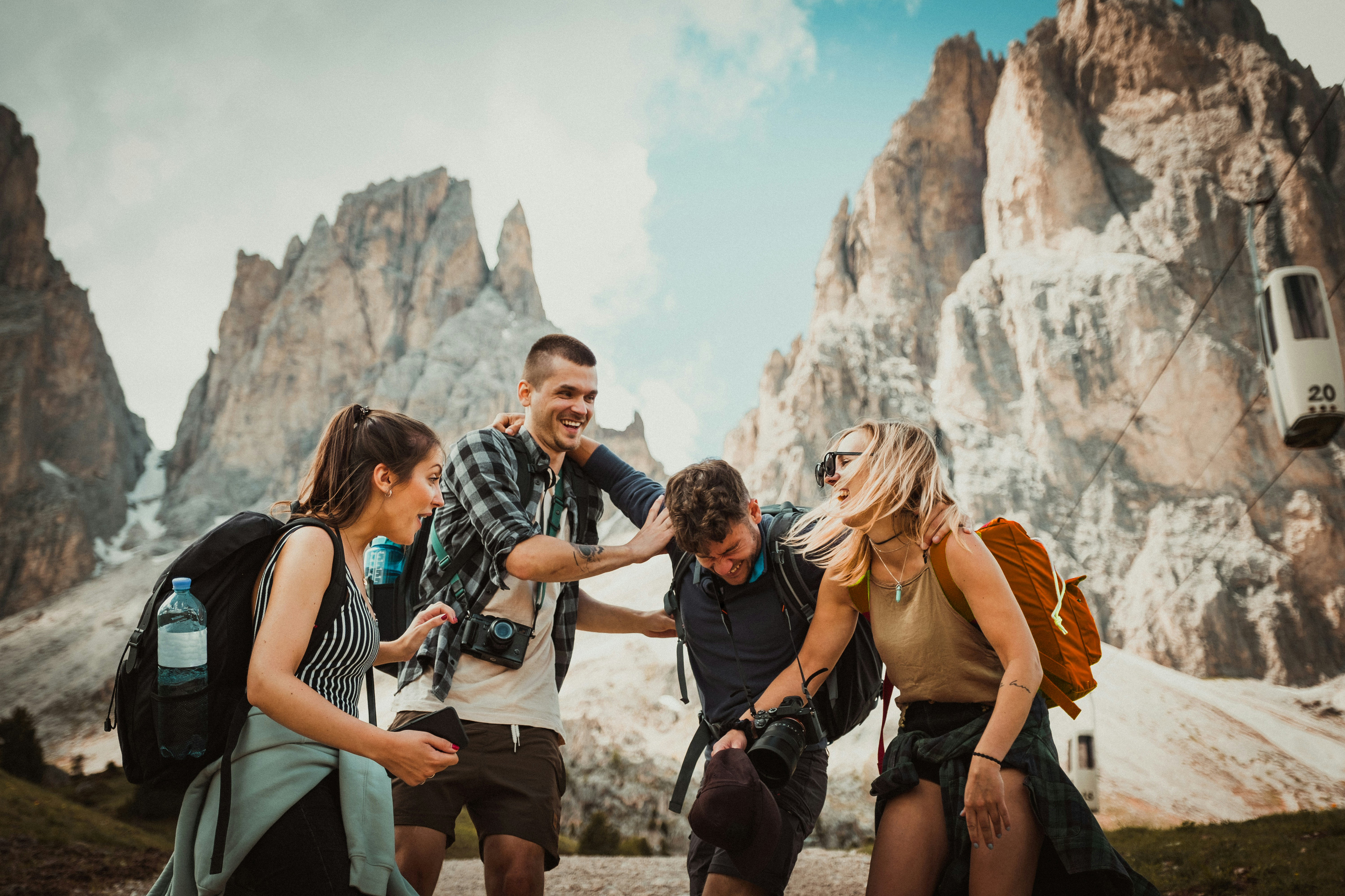 Travelers exploring with Openline eSIM connectivity